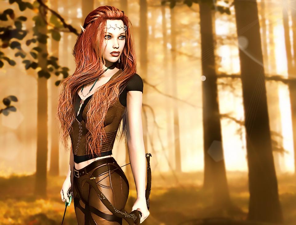 You see Sarvia Valandure. She appears to be a Sylvankind. She is average height and appears to be youthful. She has sultry multi-hued eyes and ivory skin. She has very long, flowing copper red hair.