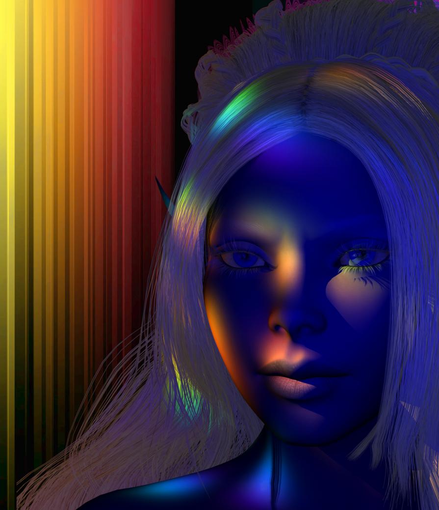 Varucca in full color. Was playing with tinted lighting and, since the owner doesn't care, I used her character to experiment on. I did another with a similar theme for another site and it turned out well enough I wanted to continue the theme.