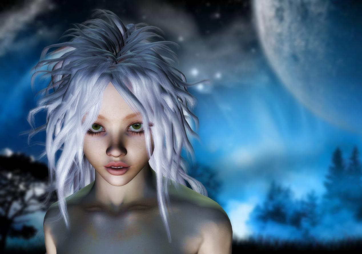 Zelia is a lunatic in the purest sense of the word. Goddess of the moons and of insanity, the only thing consistent about her is that she is inconsistent, and is completely out of her mind. Zelia may be chaos personified. Once a great lover of solitude, it is said that the Arkatis move to the moons at the Drakes behest was her undoing. It is not known, however, if it was the invasion of her privacy or the loneliness that may have ensued after her peers left for Elanthia that unseated her sanity. Whatever the case, she now takes a personal hand in the affairs of the mortal world, just as the other Arkati, blessing her followers with what she considers the greatest freedom of all: freedom from lucidity. Zelias preferred humanoid manifestation is that of a woman with large green eyes and silver hair that always seems to be blowing wildly about her face. There is no trace of sanity anywhere in her expression, and she wears a silver breastplate and grey tunic. In manner, she is unpredictable and insane. Her symbol is a silver crescent moon on a field of black.