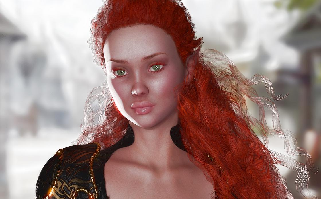 You see Squire Legionnaire Krystalena the Woundtender. She appears to be a Vaalor Elf. She is shorter than average and appears to be of a tender age. She has sparkling sea green eyes and fair skin. She has waist length, curly ginger hair. She has a delicate face, a button nose and slightly pointed ears.